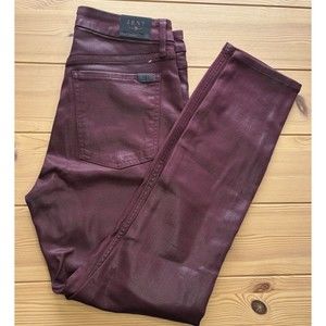 NWT Jen7 by 7 For All Mankind Plus Women's Coated Ankle Skinny Jeans Wine Sz 4